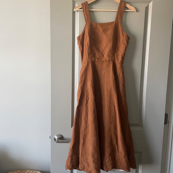 Son de Flor Pinafore Dress - Like New Warm Brown - Picture 5 of 9